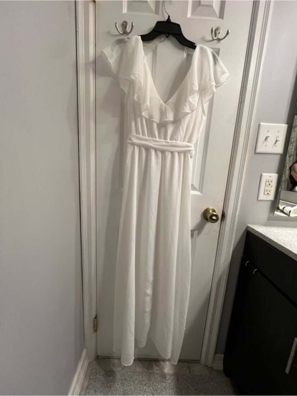 Simplee Apparel White Ruffle Wrap Maxi Dress - Picture 2 of 5